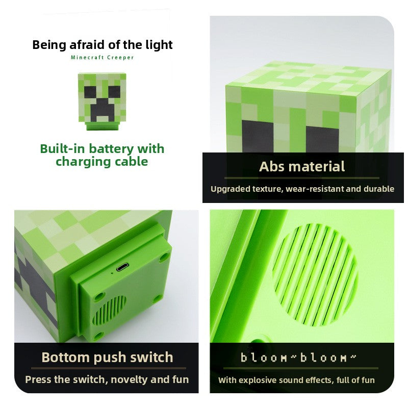 Minecraft Creeper Night Light with Sound Effect